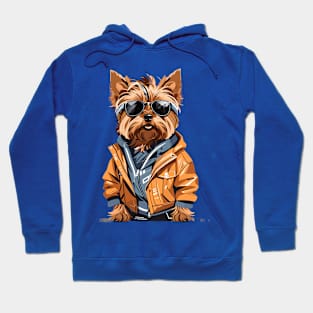 Yorkshire Terrier With Sunglasses Hoodie